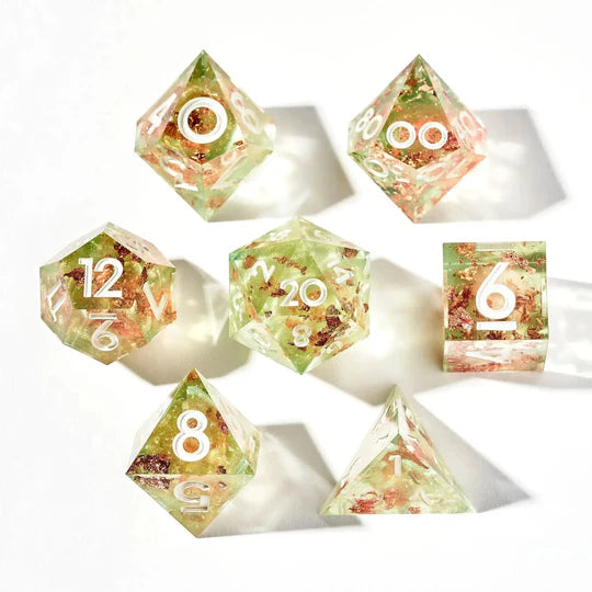 Cantaloupe Sorbet 7-Piece Polyhedral Dice Set