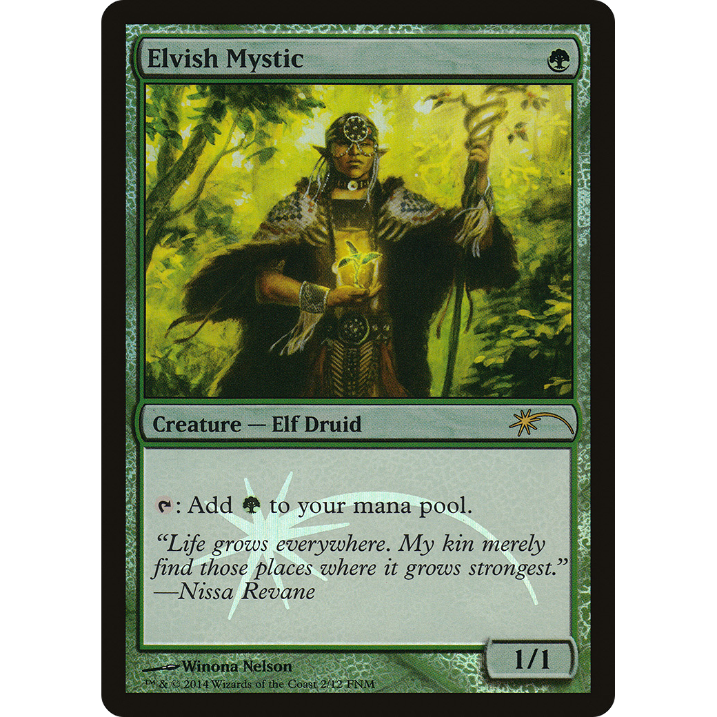 Elvish Mystic (FNM-002) - Friday Night Magic 2014 Foil