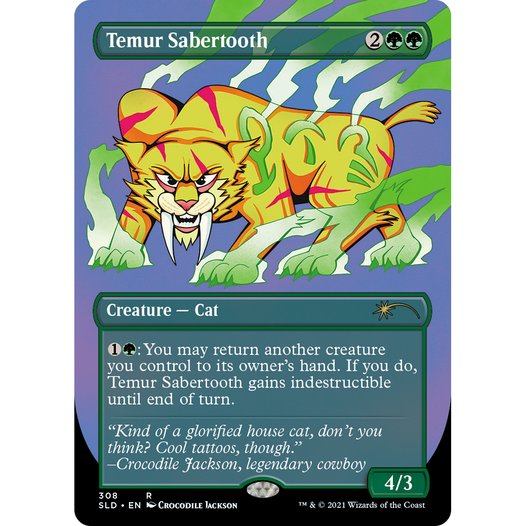 Temur Sabertooth (SLD-308) - Secret Lair Drop (Borderless)