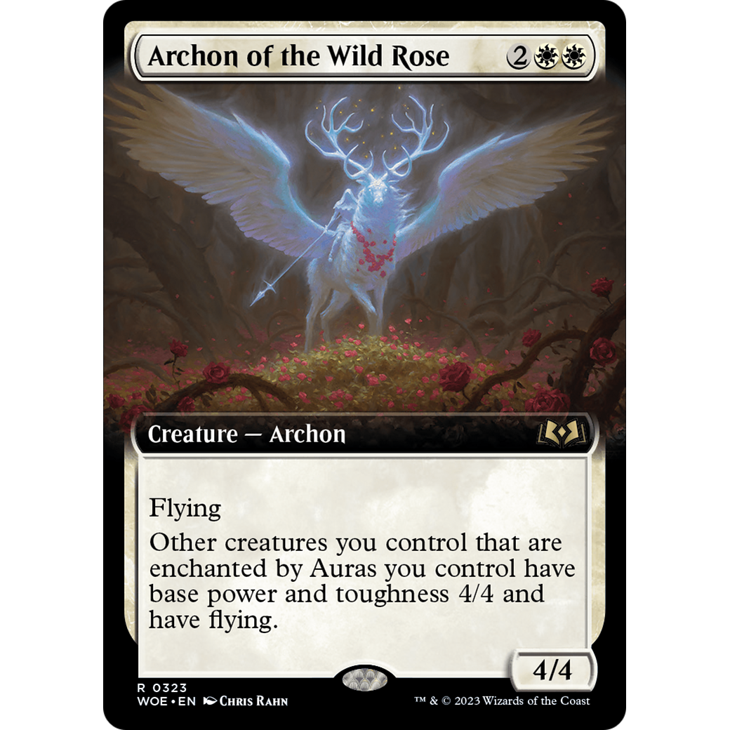 Archon of the Wild Rose (WOE-323) - Wilds of Eldraine: (Extended Art) Foil