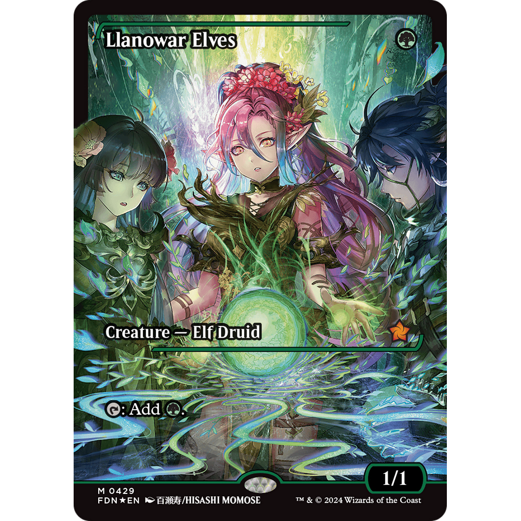 Llanowar Elves (FDN-429) - Foundations: (Showcase) Foil