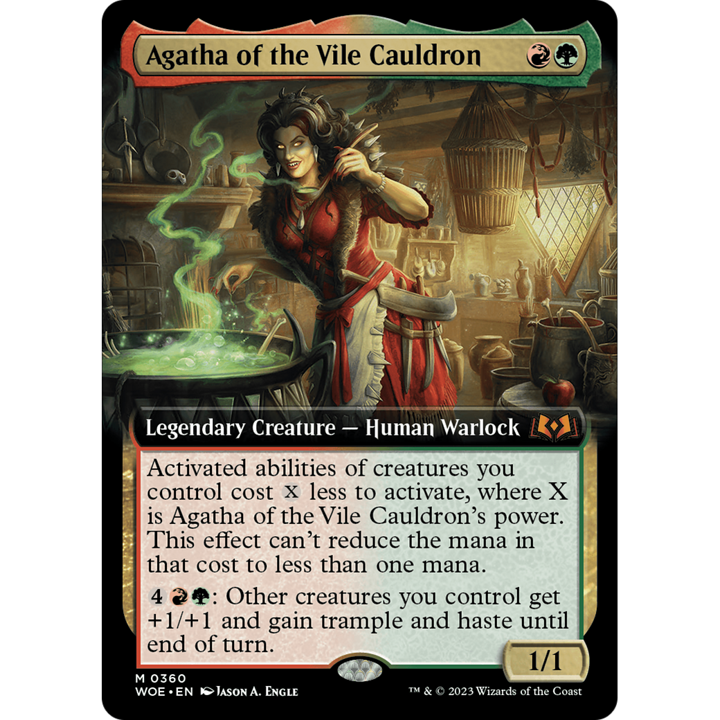 Agatha of the Vile Cauldron (WOE-360) - Wilds of Eldraine: (Extended Art)