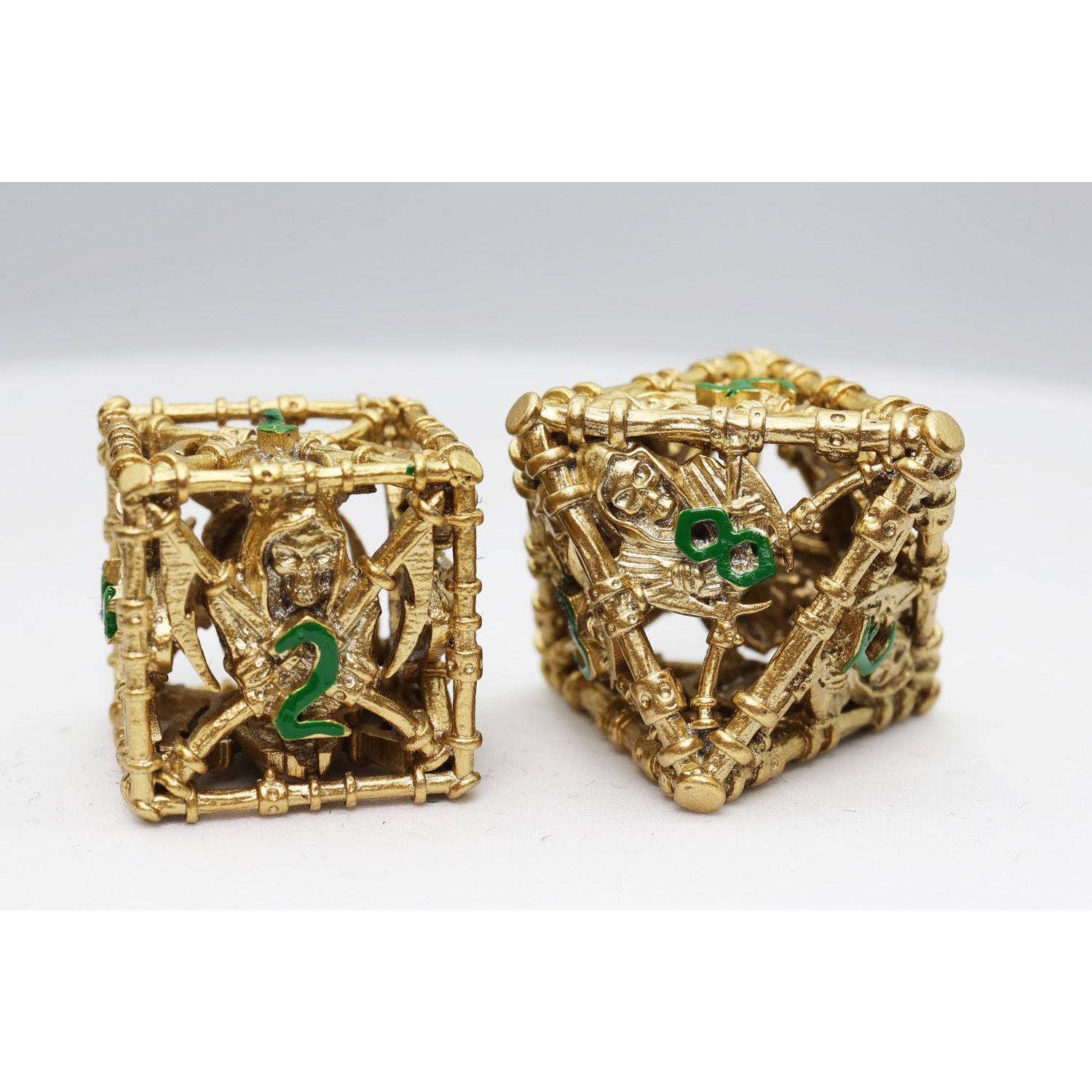 Grim Scythe: Gold - Metal RPG Dice Set