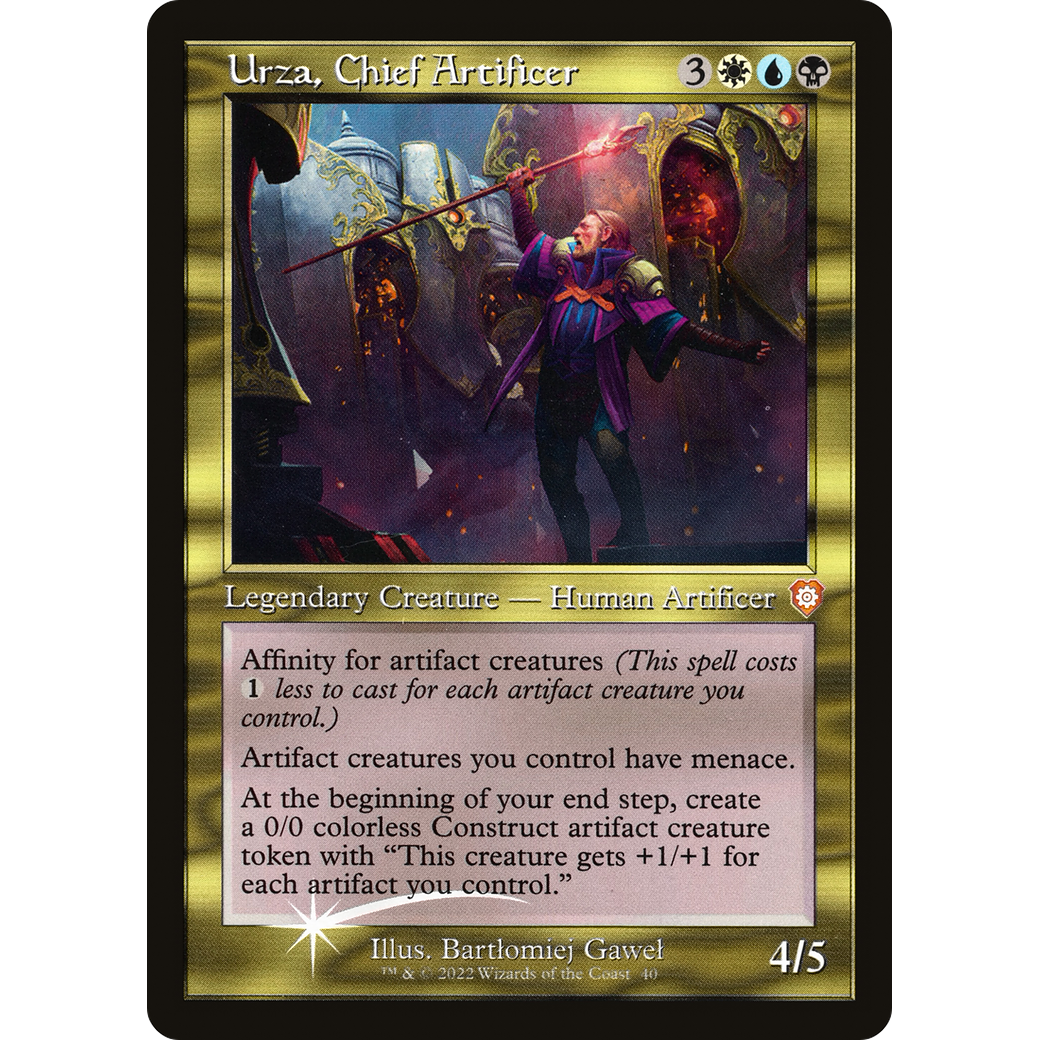 Urza, Chief Artificer (Display Commander) - Thick Stock (BRC-040) - The Brothers' War Commander Foil