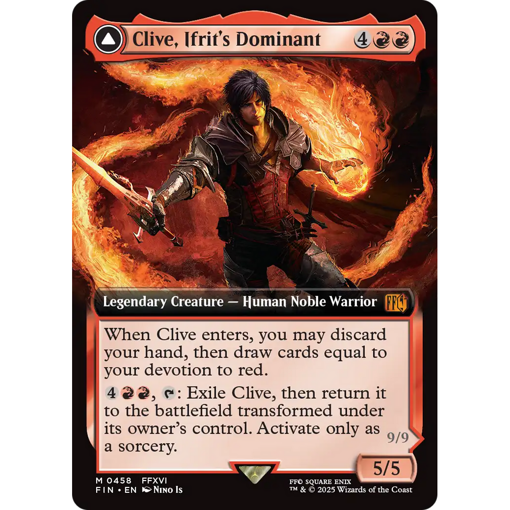 Clive, Ifrit's Dominant (Extended Art) (FIN-458) - FINAL FANTASY: (enchantment, Extended Art) Foil