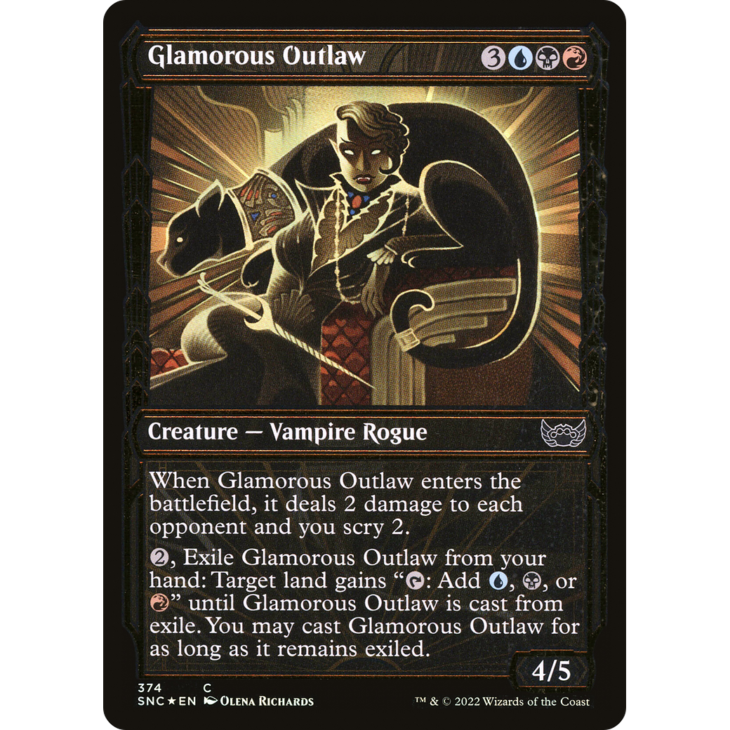 Glamorous Outlaw (Gilded Foil) (SNC-374) - Streets of New Capenna: (Showcase) Foil