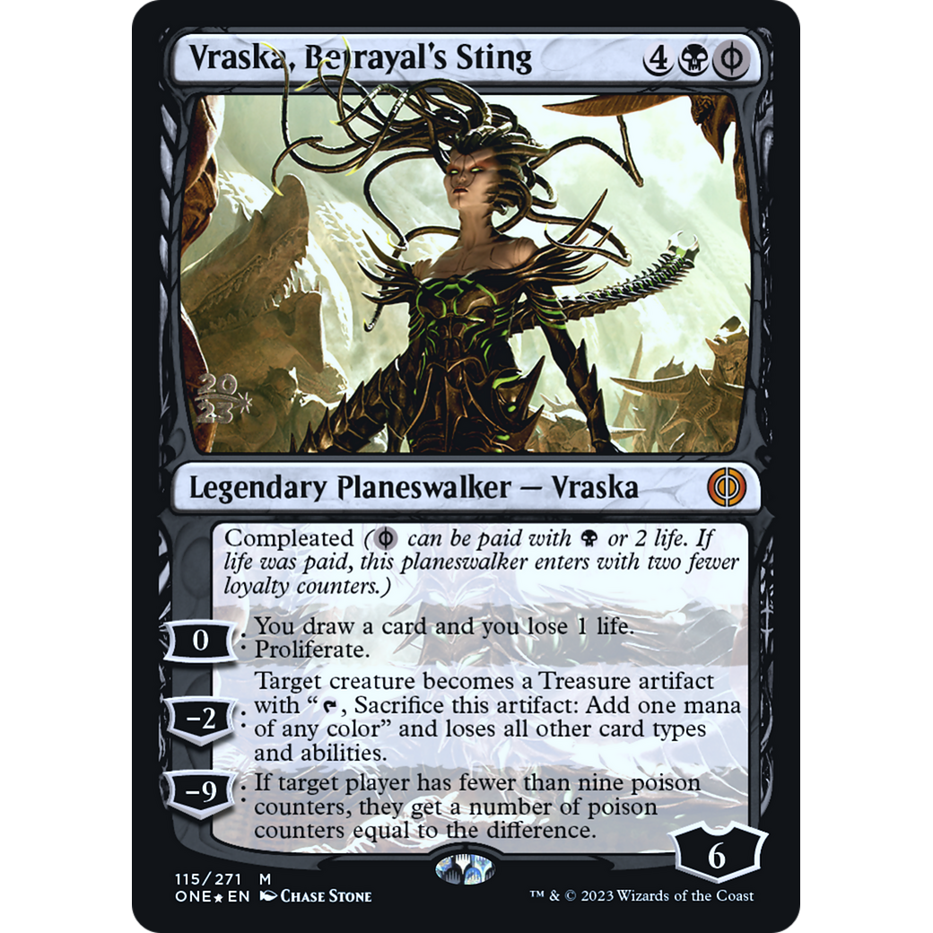 Vraska, Betrayal's Sting (PRE-115S) - Phyrexia: All Will Be One Promos Foil