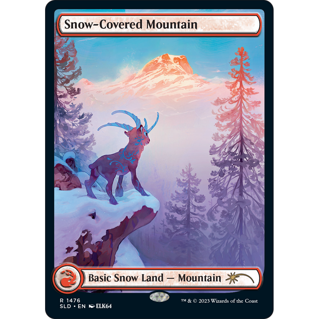 Snow-Covered Mountain (1476) (SLD-1476) - Secret Lair Drop: (Full Art)