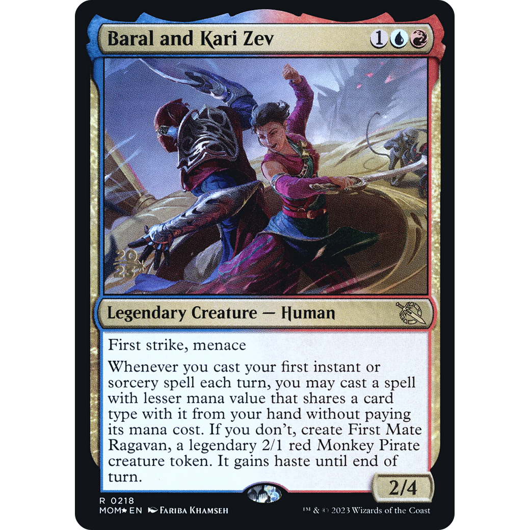 Baral and Kari Zev (PRE-218S) - March of the Machine Promos Foil