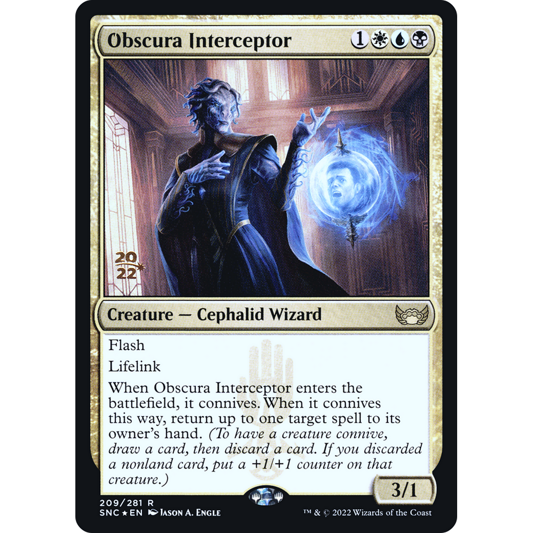Obscura Interceptor (PRE-209) - Streets of New Capenna Promos Foil