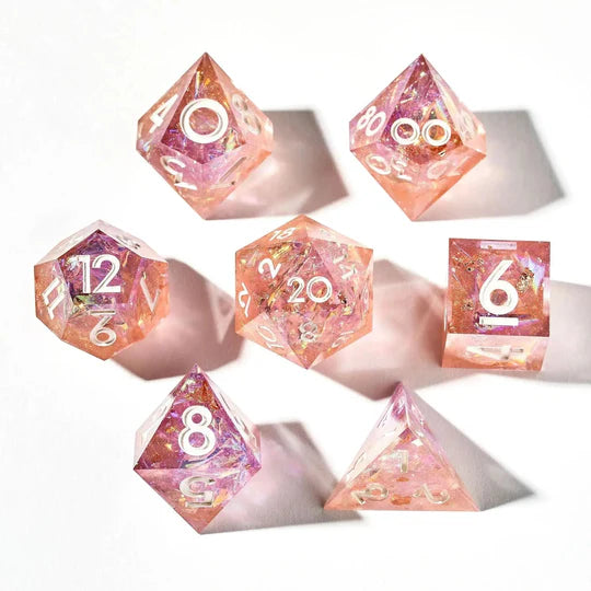 Chiffon Petals 7-Piece Polyhedral Dice Set