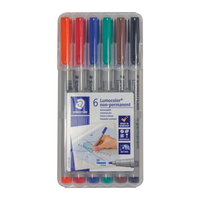 Medium Tip Multi-Color Water Soluble Markers - 6 Pack