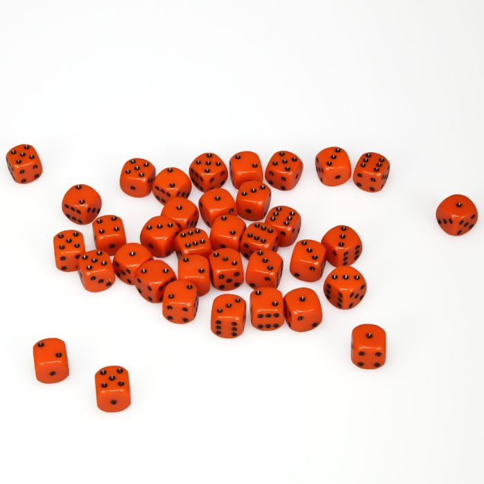 Chessex Opaque Orange/Black Six-Sided 12mm Dice