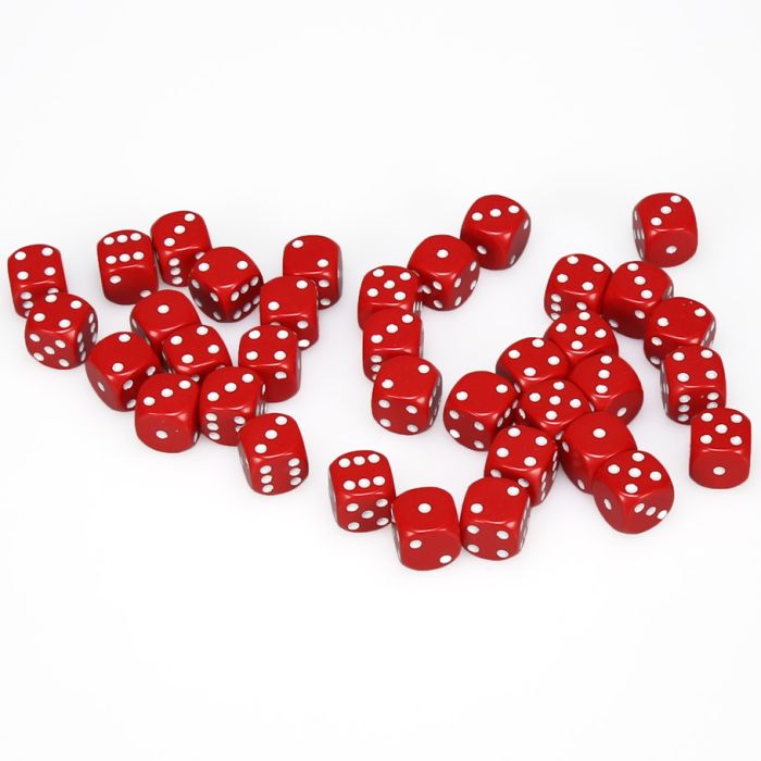 Chessex Opaque Red/White Six-Sided 12mm Dice