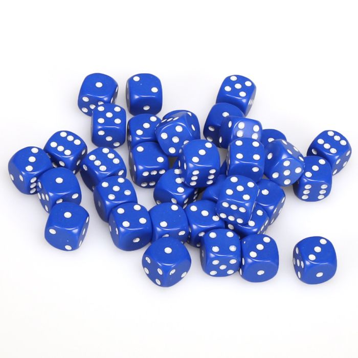 Chessex Opaque Blue/White Six-Sided 12mm Dice