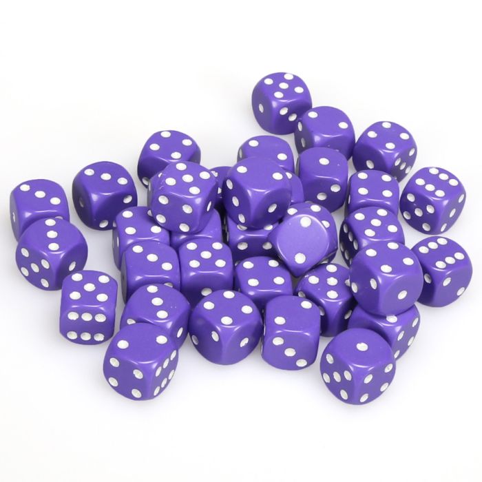 Chessex Opaque Purple/White Six-Sided 12mm Dice