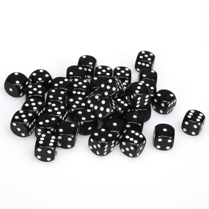 Chessex Opaque Black/White Six-Sided 12mm Dice