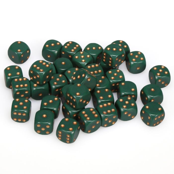 Chessex Opaque Dusty Green/Copper Six-Sided 12mm Dice