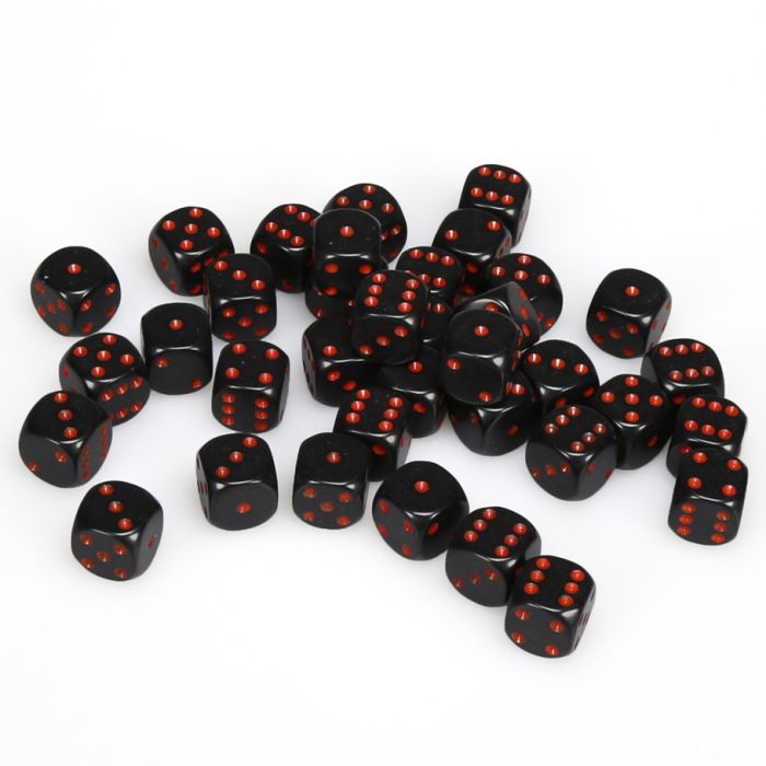 Chessex Opaque Black/Red Six-Sided 12mm Dice