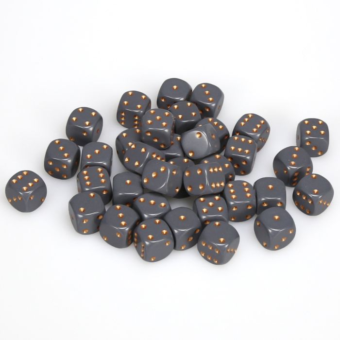 Chessex Opaque Dark Grey/Copper Six-Sided 12mm Dice