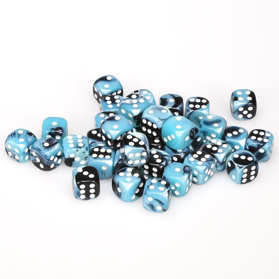 Chessex Gemini Black-Shell/White Six-Sided 12mm Dice