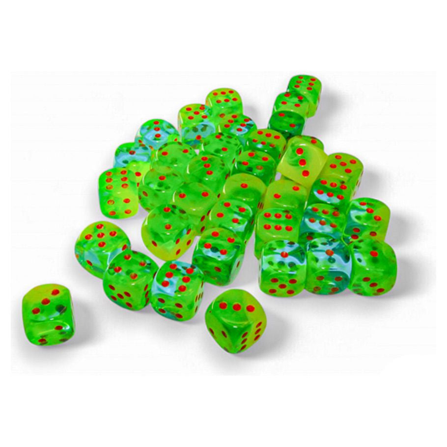 Chessex Plasma Luminary Green-Teal/Orange Six-Sided 12mm Dice