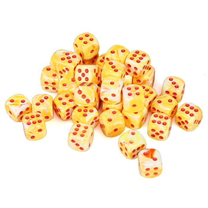 Chessex Festive Sunburst/Red Six-Sided 12mm Dice