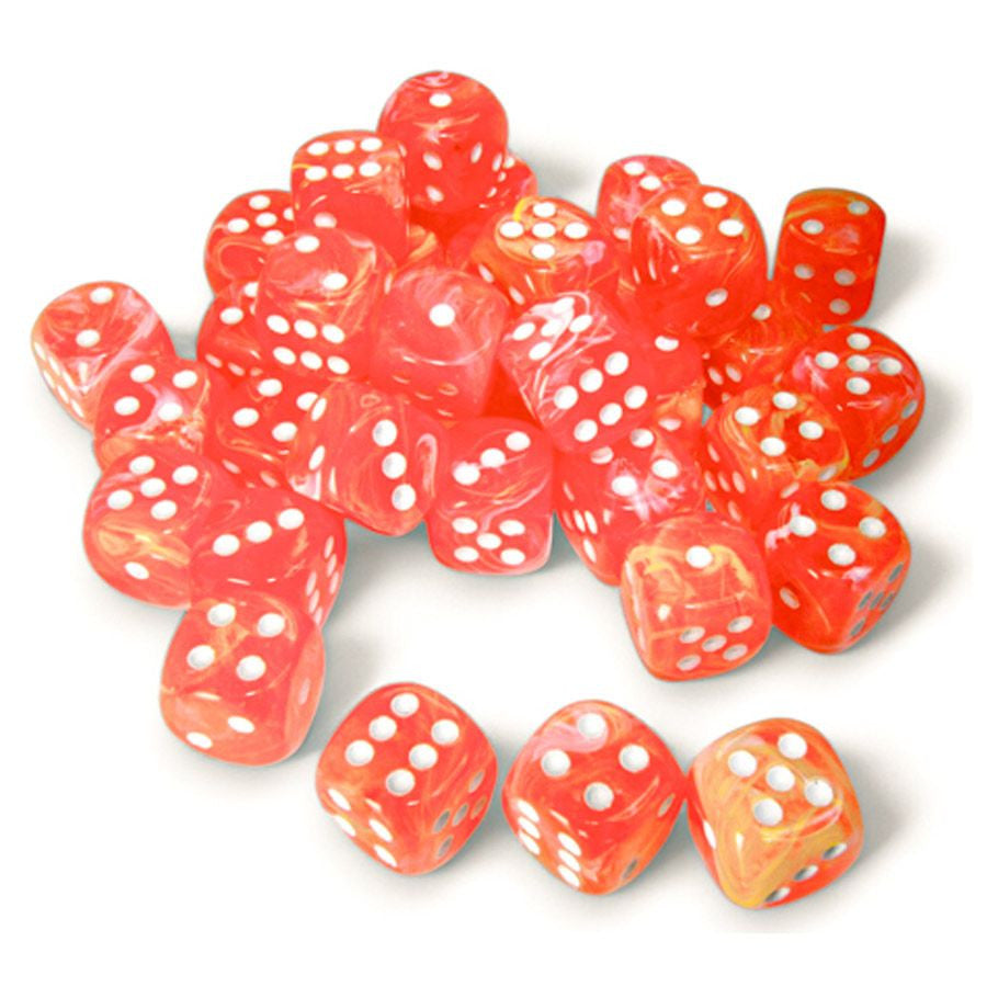 Chessex Festive Dahlia/White Six-Sided 12mm Dice