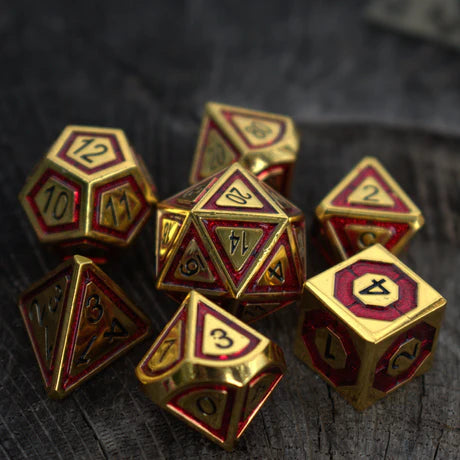 Cleric's Domain: Red And Gold- 7-set Metal Dice