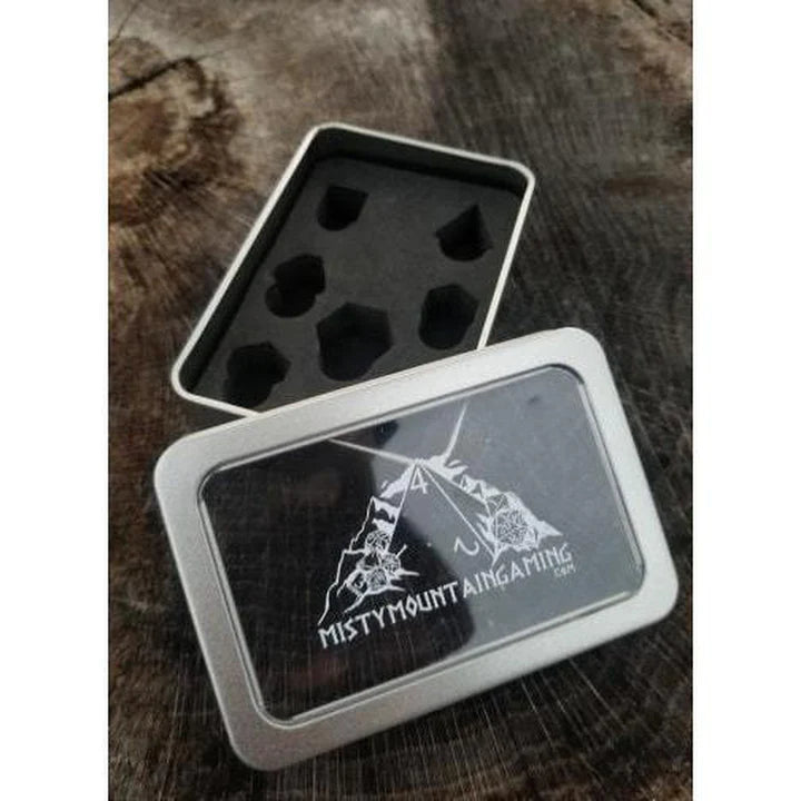 Misty Mountain - Cleric's Shadow Domain: Purple And Matte Black  - 7-set Metal Dice