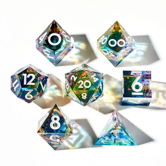 CMYK 7-Piece Polyhedral Dice Set