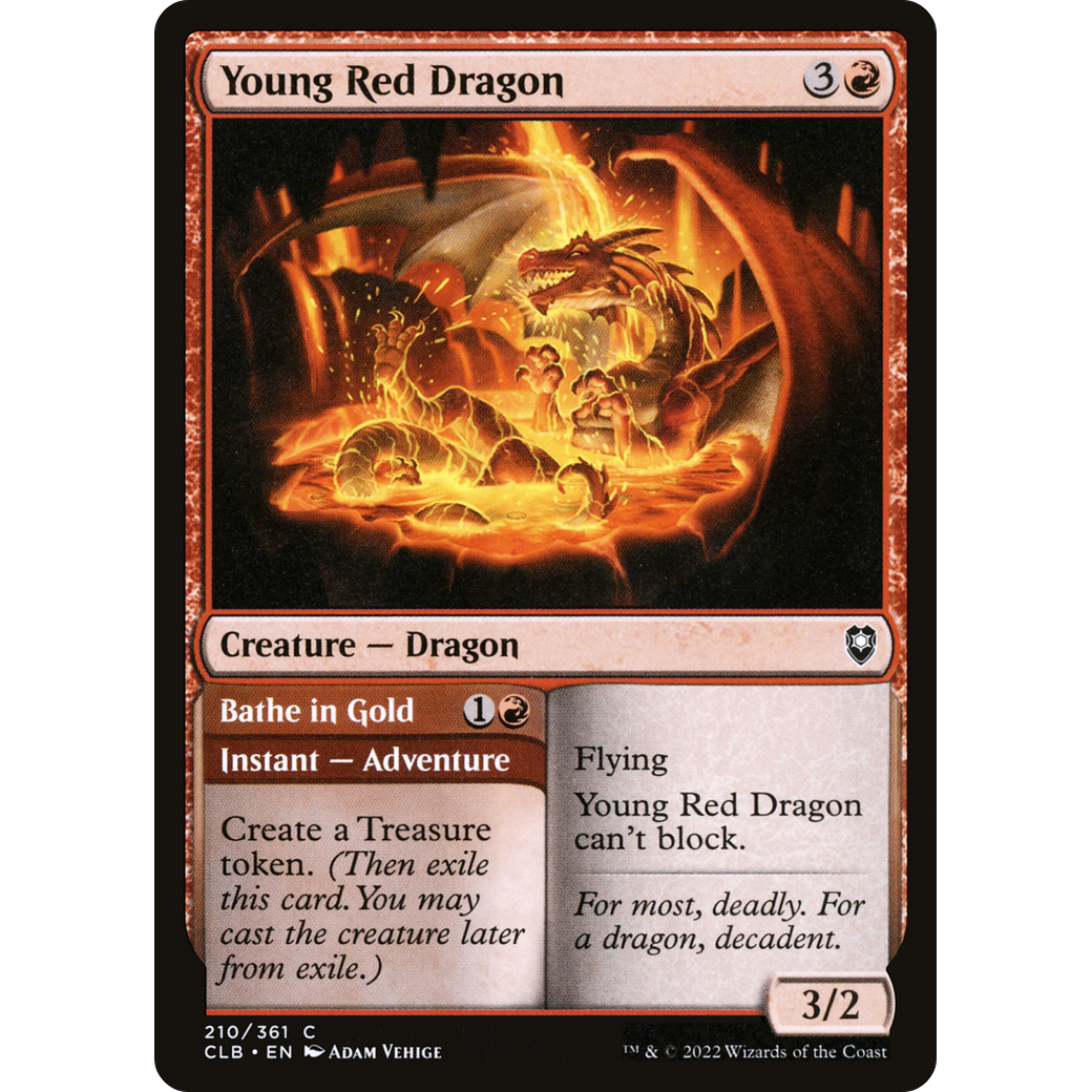 Young Red Dragon // Bathe in Gold (CLB-210) - Commander Legends: Battle for Baldur's Gate