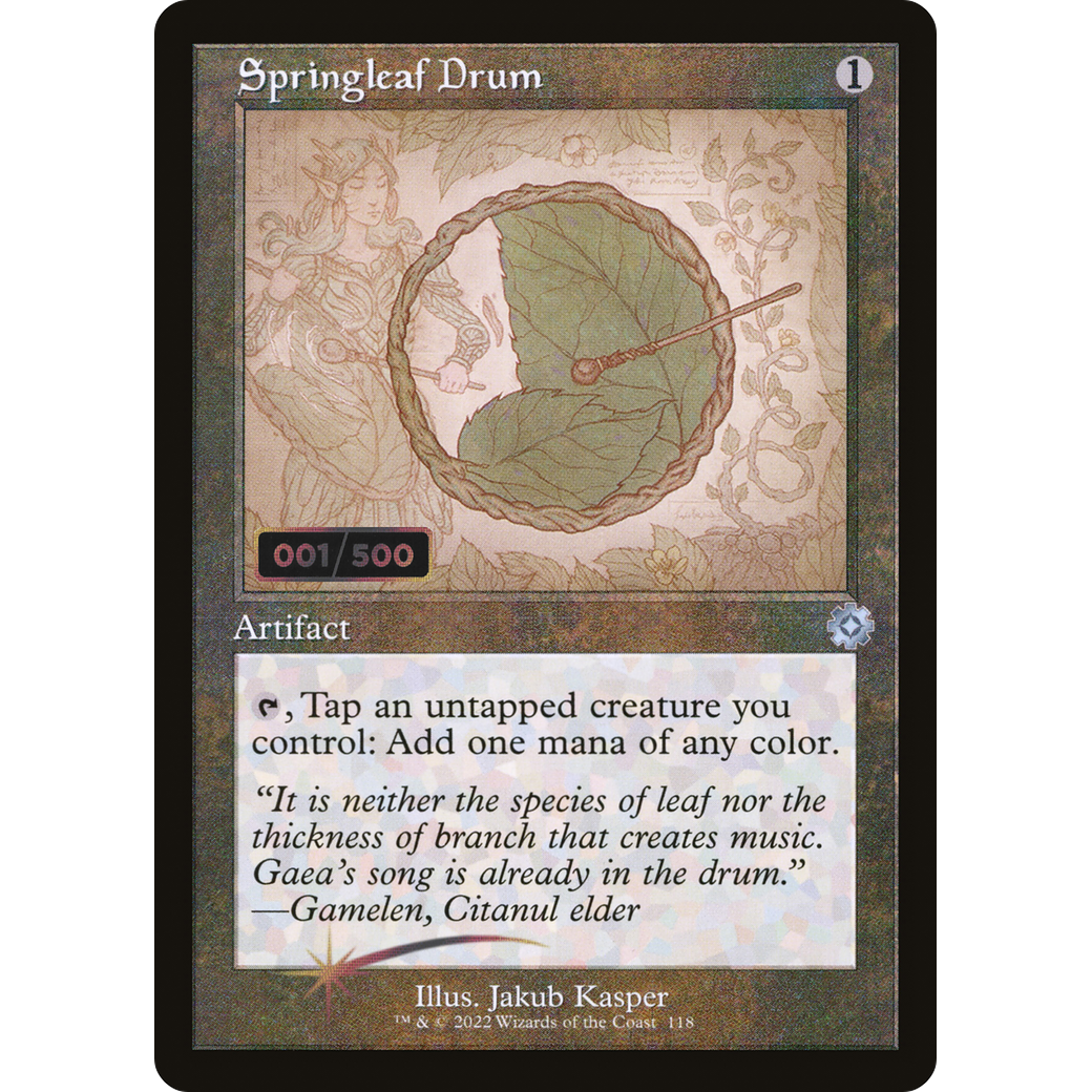 Springleaf Drum (Schematic) (Serial Numbered) (BRR-118) - The Brothers' War Retro Artifacts Foil