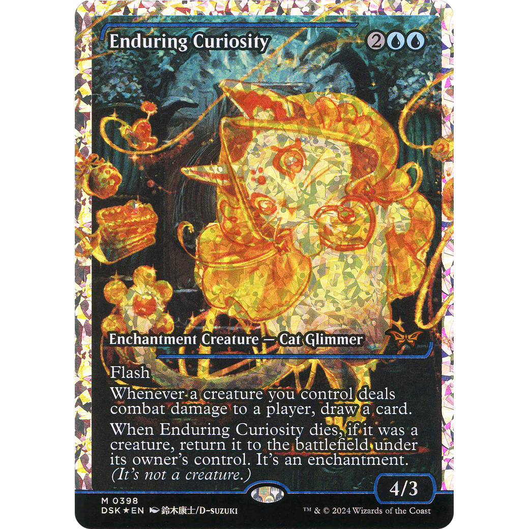 Enduring Curiosity (DSK-398) - Duskmourn: House of Horror: (Showcase) Foil