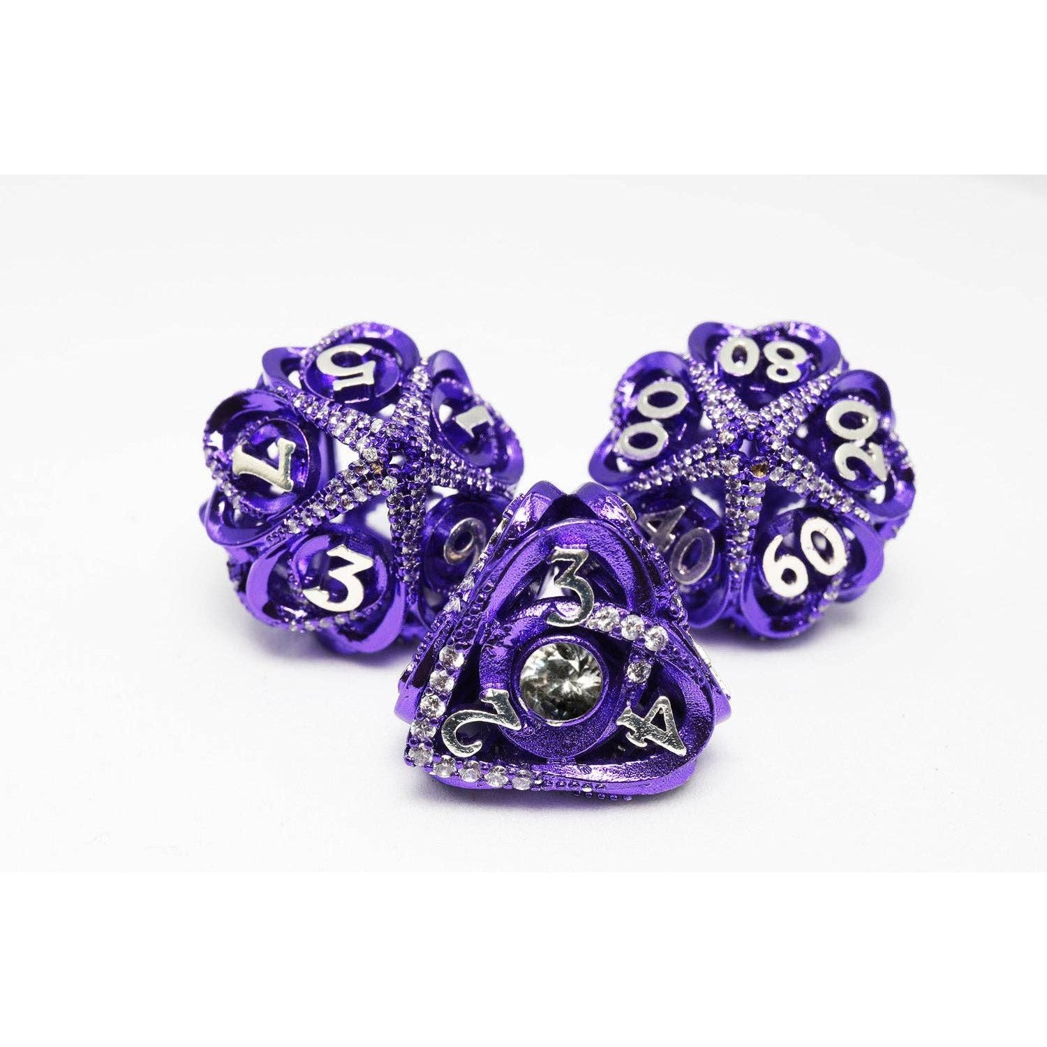 Hollow Hearts: Jeweled Purple - Metal RPG Dice Set