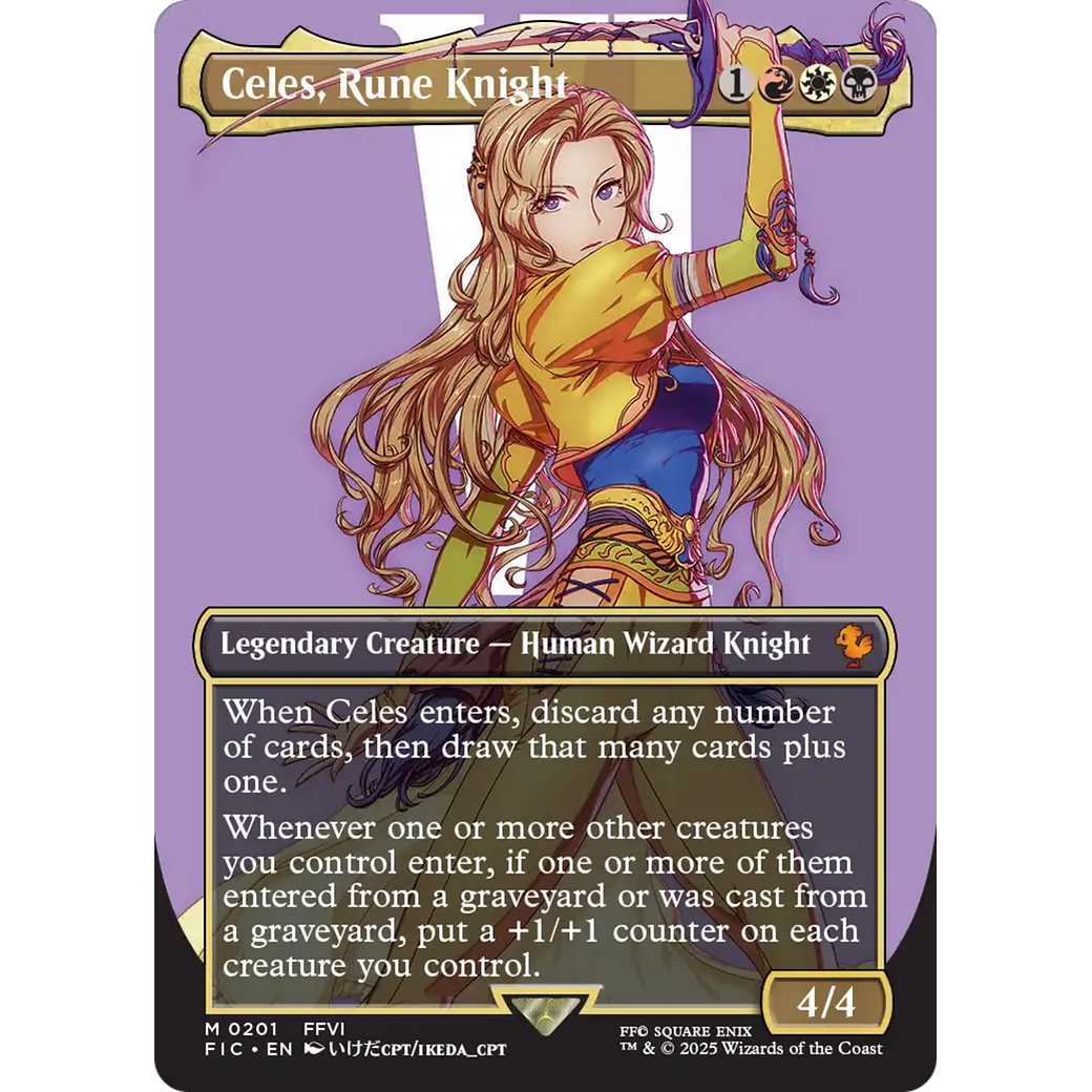 Celes, Rune Knight (Borderless) (FIC-201) - Commander: FINAL FANTASY (Borderless)