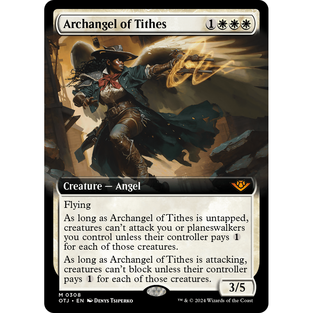 Archangel of Tithes (OTJ-308) - Outlaws of Thunder Junction: (Extended Art) Foil