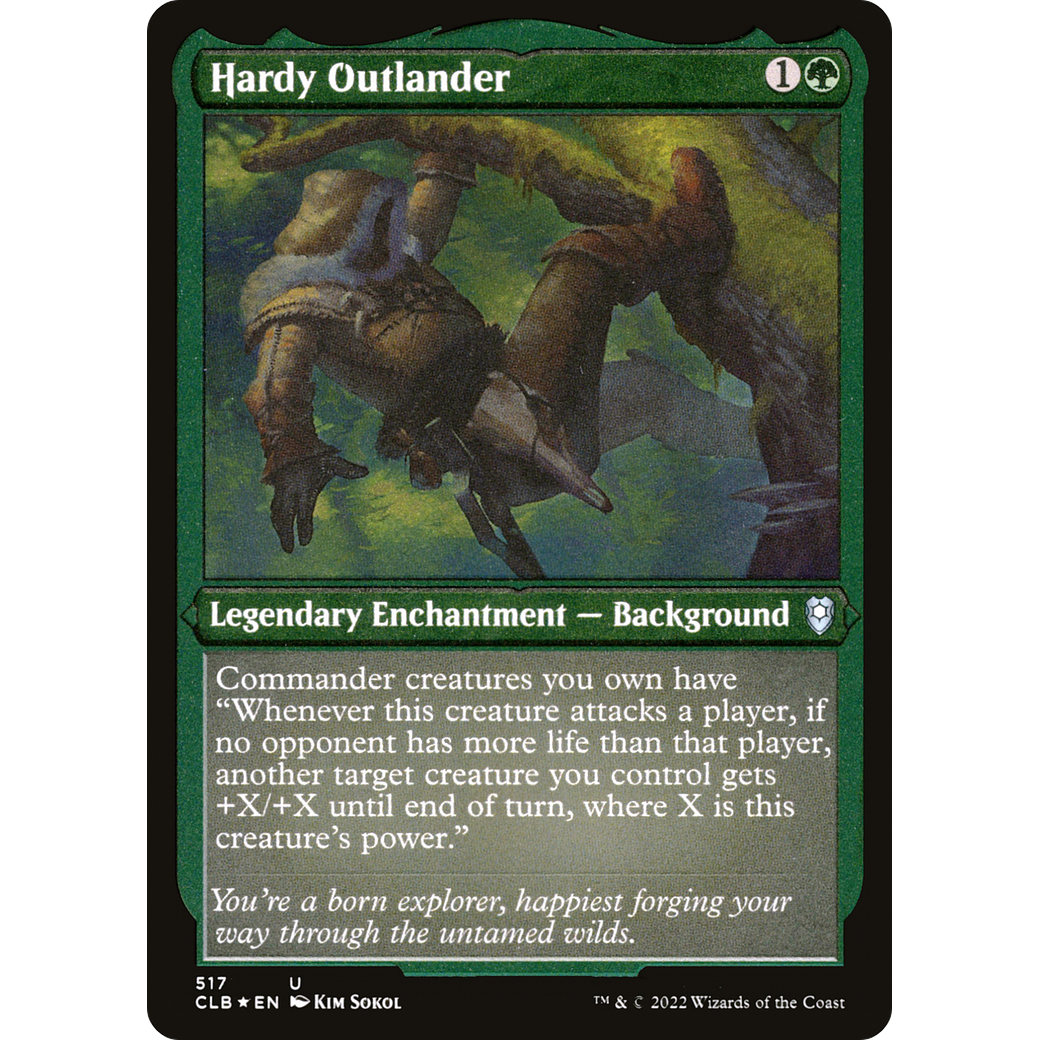 Hardy Outlander (CLB-517) - Commander Legends: Battle for Baldur's Gate Etched Foil