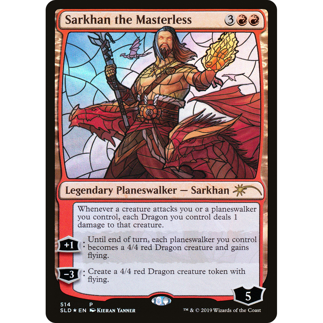 Sarkhan the Masterless (Stained Glass) (SLD-514) - Secret Lair Drop Foil