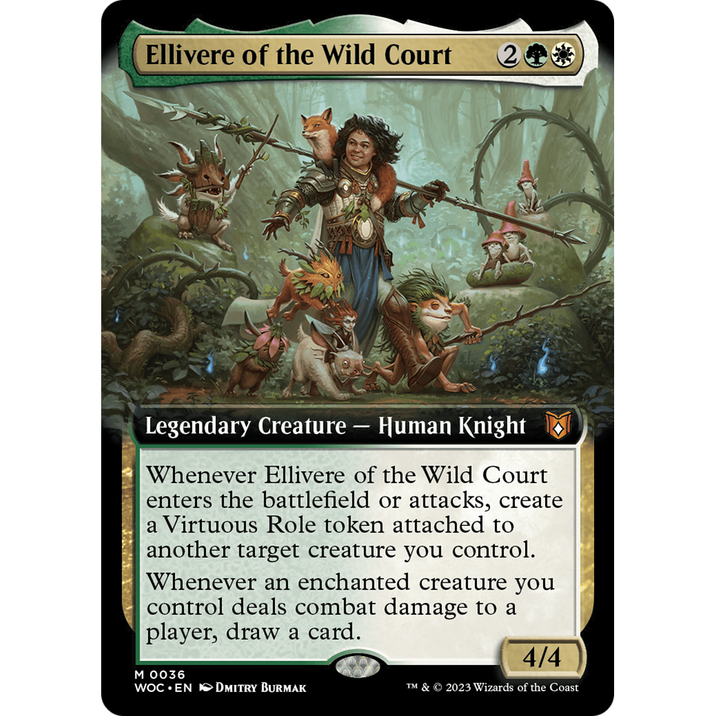 Ellivere of the Wild Court (WOC-036) - Wilds of Eldraine Commander: (Extended Art) Foil