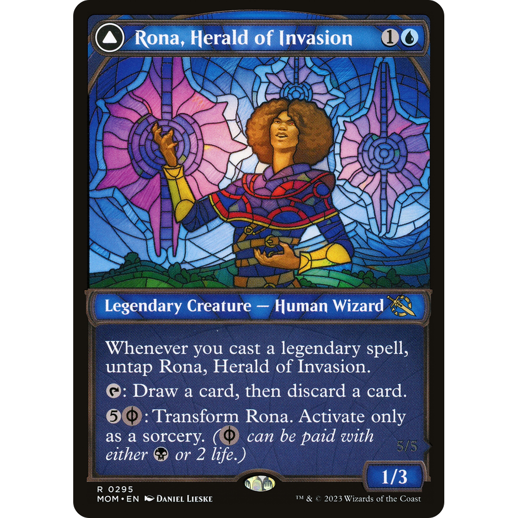Rona, Herald of Invasion // Rona, Tolarian Obliterator (MOM-295) - March of the Machine: (Showcase) Foil
