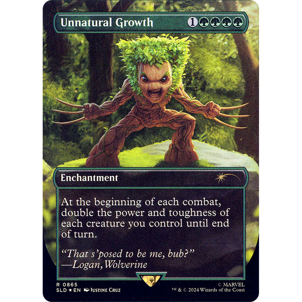 Unnatural Growth (Rainbow Foil) (SLD-865) - Secret Lair Drop (Borderless) Foil