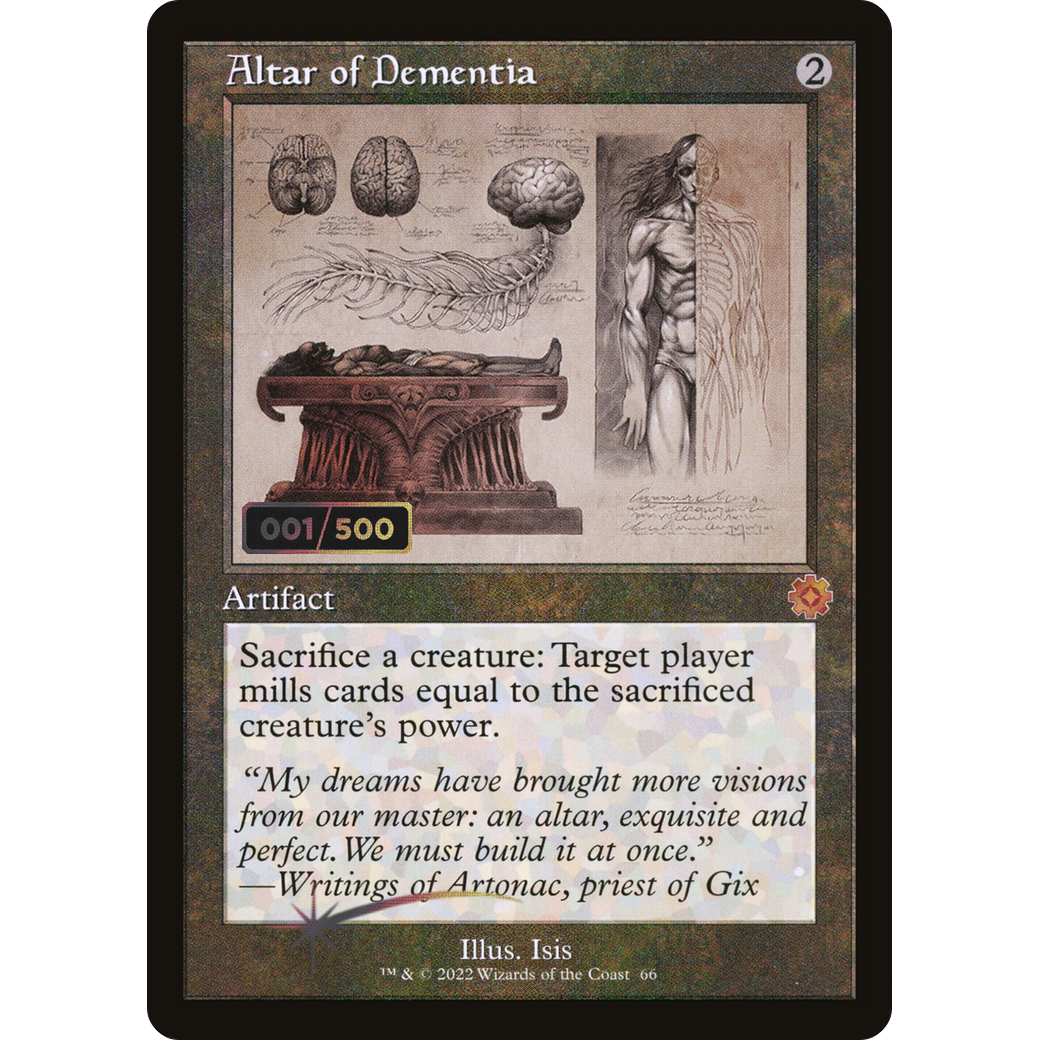 Altar of Dementia (Schematic) (Serial Numbered) (BRR-066) - The Brothers' War Retro Artifacts Foil