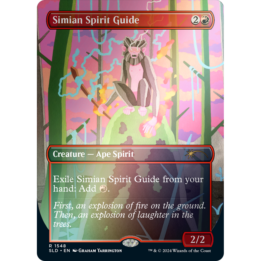 Simian Spirit Guide (Rainbow Foil) (SLD-1548) - Secret Lair Drop (Borderless) Foil