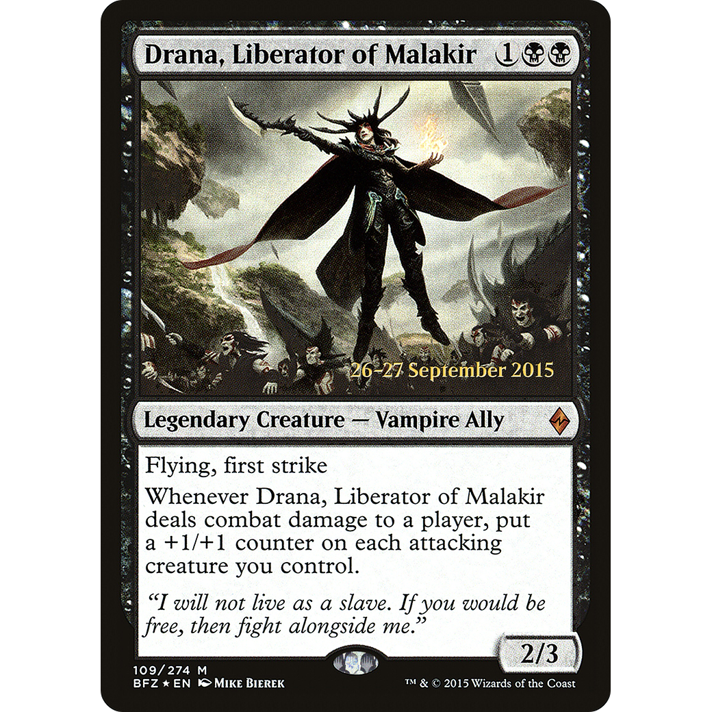 Drana, Liberator of Malakir (PRE-109) - Battle for Zendikar Promos Foil