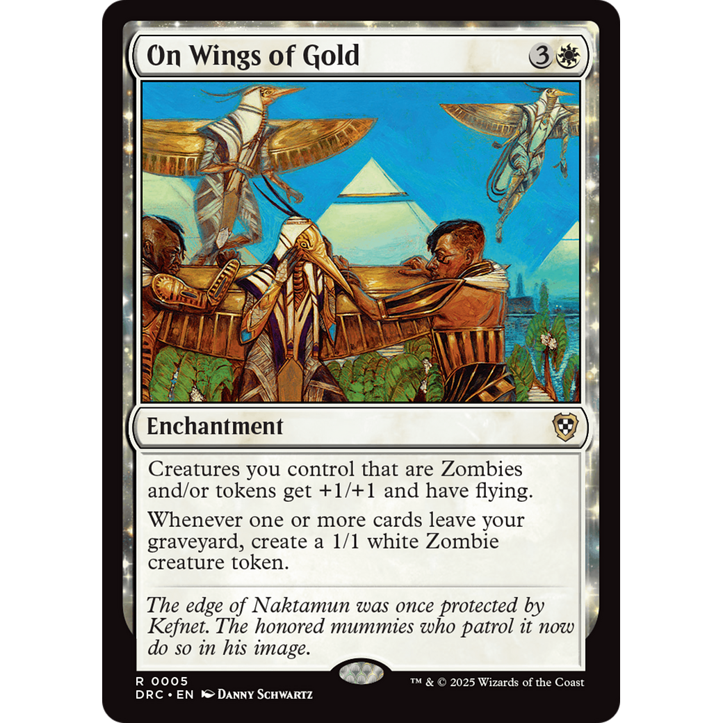 On Wings of Gold (DRC-005) - Commander: Aetherdrift: (enchantment) Foil