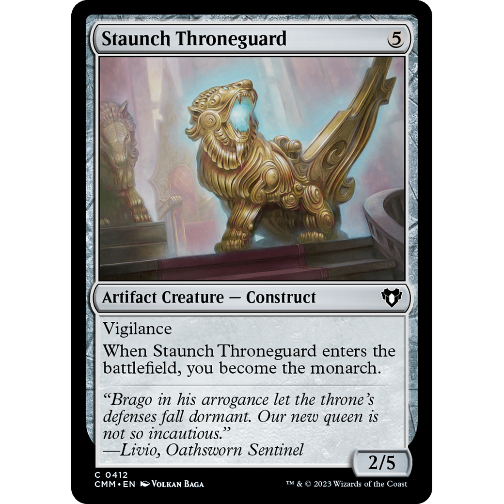 Staunch Throneguard (CMM-412) - Commander Masters Foil
