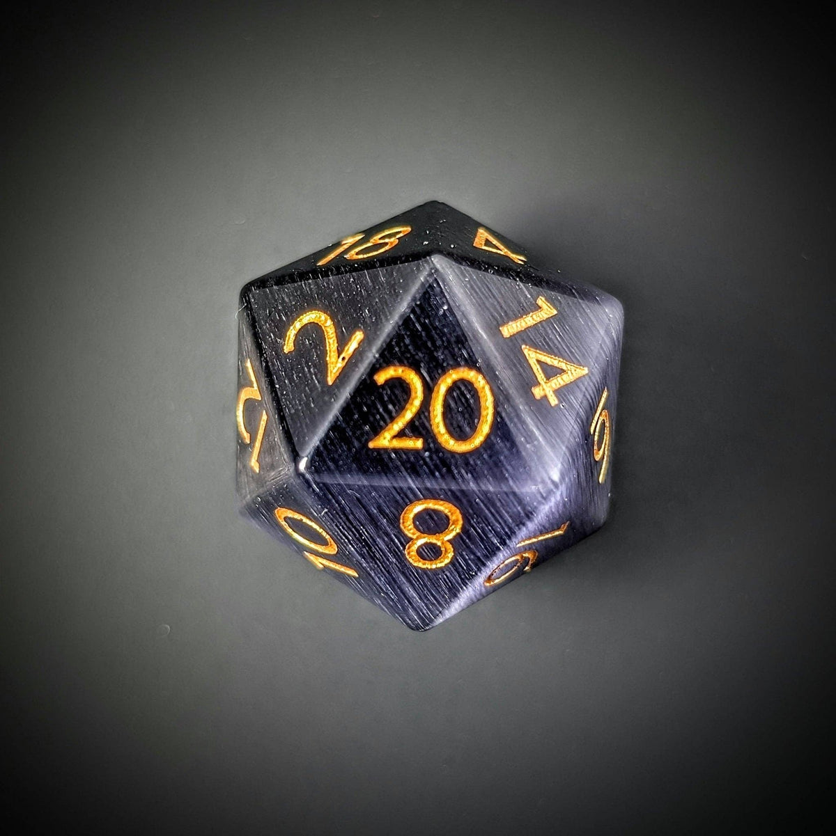 Purple Cat's Eye - 7 Piece Polyhedral Gemstone Dice Set