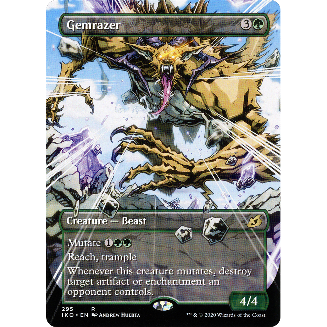 Gemrazer (Showcase) (IKO-295) - Ikoria: Lair of Behemoths: (Showcase) (Borderless) Foil