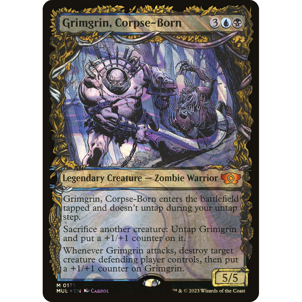 Grimgrin, Corpse-Born (Halo Foil) (MUL-171) - Multiverse Legends: (Showcase) Foil